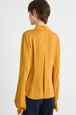 Blusa in charmeuse di seta - Arancione