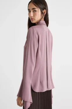 Blusa in charmeuse di seta - Lilla