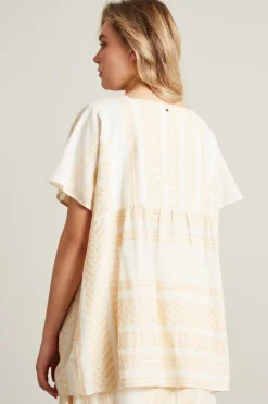 Blusa in cotone - Bianco Beige