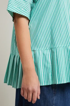 Blusa in cotone - Bianco Verde
