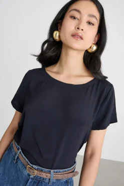 Blusa in crepe - Blu