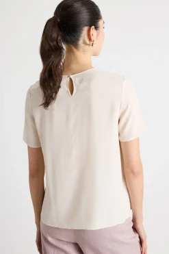 Blusa in crepe de chine - Avorio