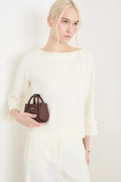 Blusa in crepe de chine - Avorio