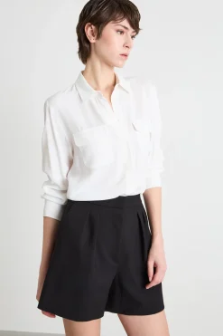 Blusa in crepe de chine - Bianco