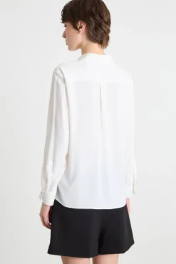 Blusa in crepe de chine - Bianco