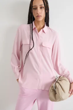 Blusa in crepe de chine - Rosa