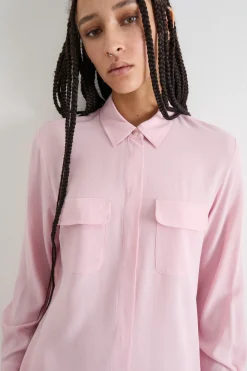 Blusa in crepe de chine - Rosa