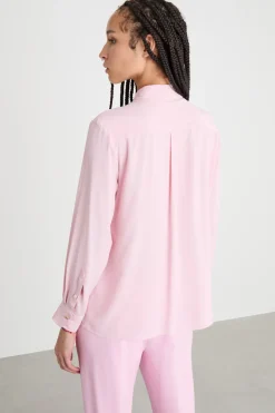 Blusa in crepe de chine - Rosa