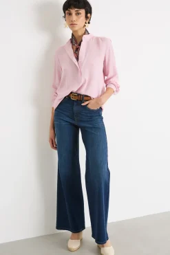 Blusa in crepe de chine - Rosa