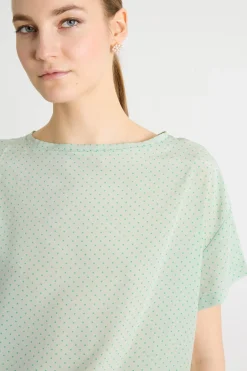 Blusa in crepe de chine stampato - Verde