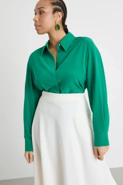 Blusa in crepe de chine - Verde