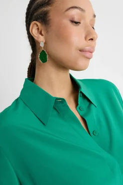 Blusa in crepe de chine - Verde