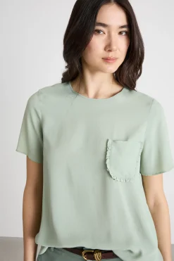 Blusa in crepe de chine - Verde