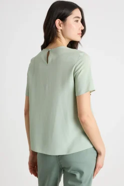 Blusa in crepe de chine - Verde