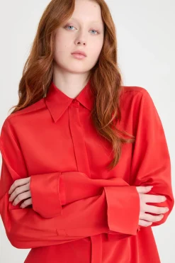 Blusa in crepe fluido - Rosso