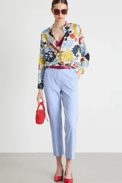 Blusa in crepe stampata - Bianco