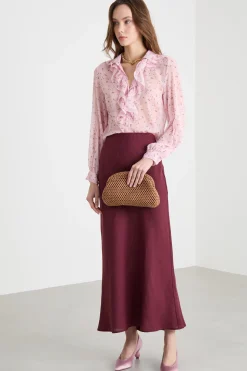 Blusa in crepe stampato - Rosa