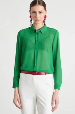 Blusa in crepe - Verde