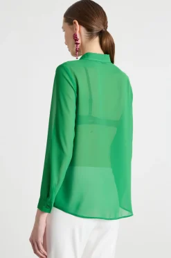 Blusa in crepe - Verde