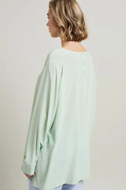 Blusa in crépe de chine - Verde Menta