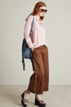 Blusa in crépe di misto seta - Rosa