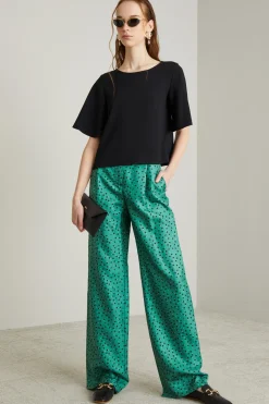 Blusa in enver satin - Nero