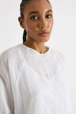 Blusa in garza leggera - Bianco