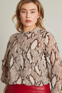 Blusa in georgette - Beige