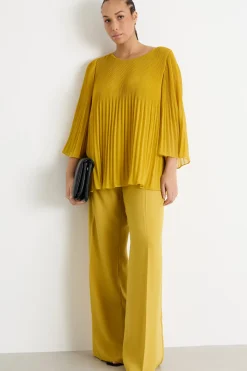 Blusa in georgette plissé - Giallo