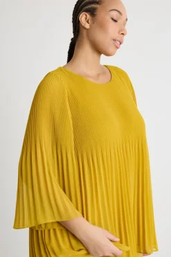 Blusa in georgette plissé - Giallo