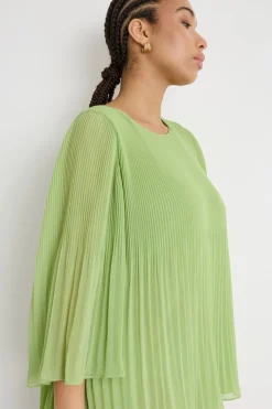 Blusa in georgette plissé - Verde