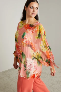 Blusa in georgette - Rosa Polvere Arancione