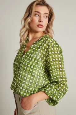 Blusa in georgette - Verde