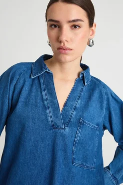 Blusa in jeans - Blu