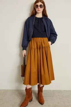 Blusa in jersey pizzo - Blu
