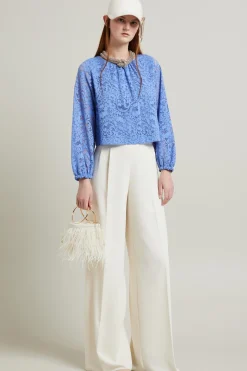 Blusa in jersey pizzo - Lilla