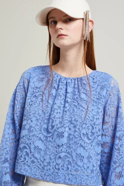 Blusa in jersey pizzo - Lilla