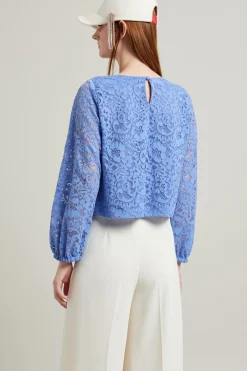 Blusa in jersey pizzo - Lilla