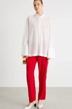 Blusa in jersey voile - Bianco