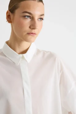 Blusa in jersey voile - Bianco