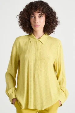 Blusa in marocaine stampata - Giallo