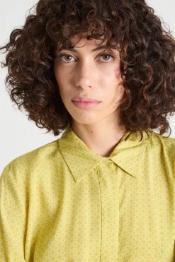 Blusa in marocaine stampata - Giallo