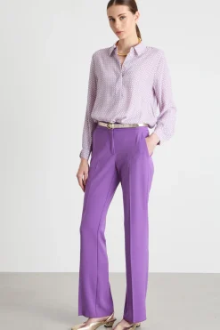 Blusa in marocaine stampata - Viola Bianco
