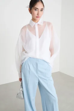 Blusa in organza - Bianco