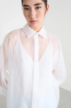 Blusa in organza - Bianco