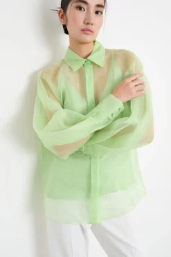 Blusa in organza - Verde