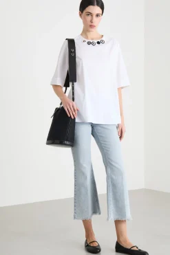 Blusa in popeline - Bianco