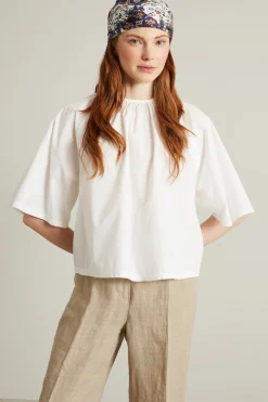 Blusa in popeline - Bianco