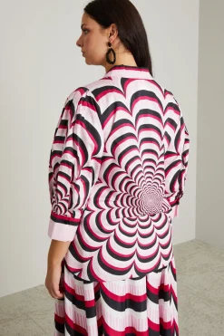Blusa in popeline - Rosso Rosa Bianco