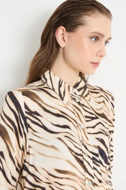 Blusa in raso animalier - Animalier